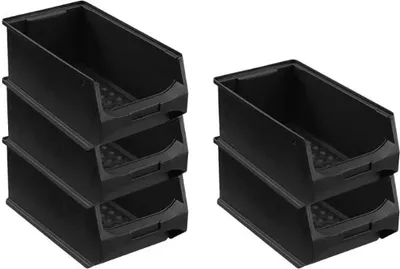 Produktbild von SparSet 5x Leitfähige Sichtlagerbox 4.0 | HxBxT 15x20x35cm | 7,2 Liter | ESD, Sichtlagerbehälter, Sichtlagerkasten, Sichtlagerkastensortiment, Sortierbehälter