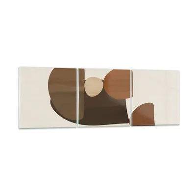 Produktbild von Bilder auf glas - 3 Teile - Abstraktion Braun Minimalismus - 90x30cm - Glasbilder - Wandbilder - Bilder - Wanddekoration aus Glas - Glas Bilder - Wandbild auf Glas - GCA90x30-4212