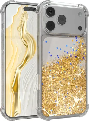 Produktbild von EAZY CASE - Glitzer Hülle kompatibel mit Apple iPhone 17 Pro Max Glitzer Schutzhülle, Soft Case, Backcover Transparent mit Motiv