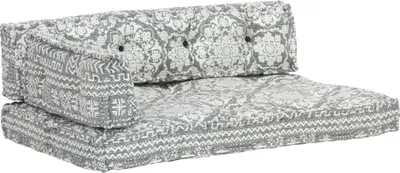 Produktbild von Palettensofa-Auflage Hellgrau Stoff Patchwork