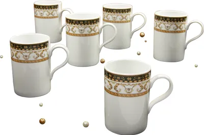 Produktbild von CreaTable, 15087, Majestosa Schwarz, Kaffeebecher 6-tlg, Porzellan