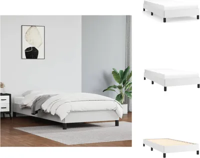 Image de vidaXL Cadre de lit Blanc 80x200 cm Similicuir - Lits et cadres de lit
