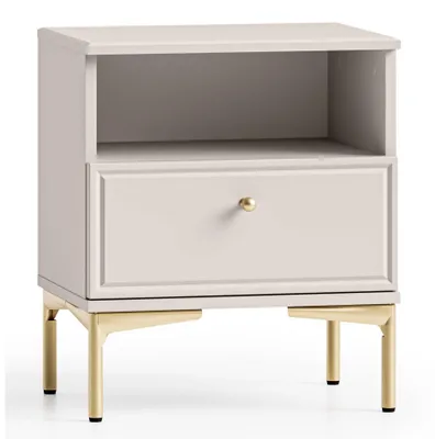 Image de Selsey Sandro - Table de chevet, couleur taupe, 45 cm