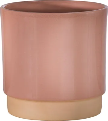 Produktbild von Dehner Übertopf Eno, runder Indoor Blumentopf, Ø außen 16.5 cm / innen 15 cm, Höhe 16 cm, Keramik glasiert, rosa