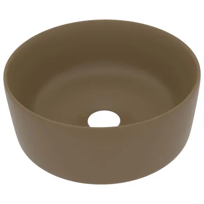 Obrázek produktu pro umyvadlo kulaté matné krémové 40 x 15 cm keramické