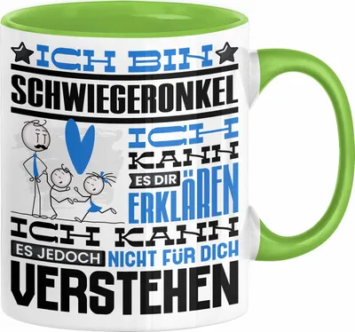 Produktbild von Schwiegeronkel Geschenk Kaffee-Tasse Geschenkidee für Schwiegeronkel Ich Bin Schwiegeronkel Ich Kann Es Dir Erklären Jedoch Nicht Für Dich Verstehen Spruch Lustig (Grün)