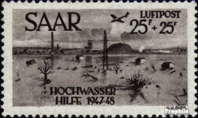 Produktbild von Briefmarken Saarland 1948 Mi 259 postfrisch Hochwasserhilfe