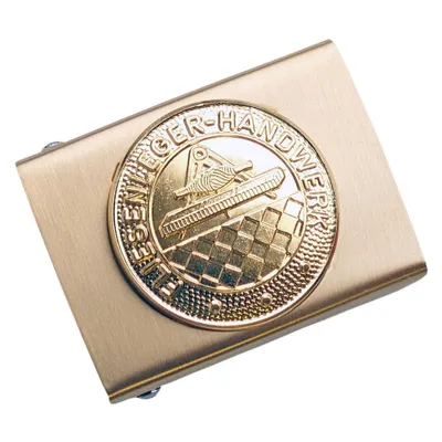 Produktbild von Koppelschloss Fliesenleger Handwerk und Zunft – golden - für Alt-Meister - für 4,5 cm breite Koppelgürtel