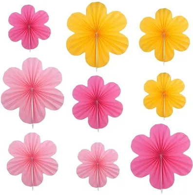 Produktbild von Farbvolles Dekorationssatz aus 9 bunten Papierschwänzchen