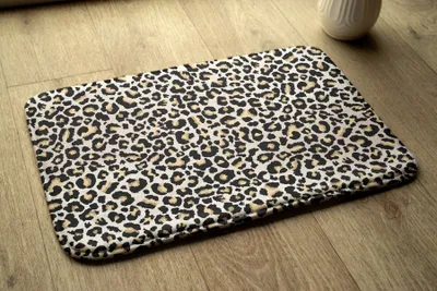 Produktbild von Badteppich Saugfähige - Badezimmer Teppich - Rutschfester Badvorleger Badematte - 75x45 cm - Leopard