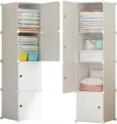 Produktbild von Rebiko Weisser modularer kleiderschrank mit 4 regalen