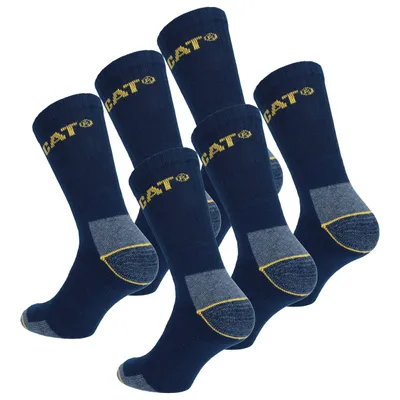 Immagine prodotto di Caterpillar 6 paia di calze / calze da lavoro Punta rinforzata tallone cotone Blu43-46
