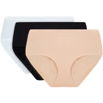 Obrázok produktu pre Vivisence 4013 3-pack white/black/beige S Vysoké nohavičky