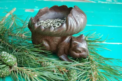 Produktbild von Landhaus Futterschale,Futterstation, Vogeltränke Eichhörnchen Gusseisen