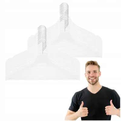 Produktbild von Springos® Holz Kleiderbügel Set 30 Stück Weiß
