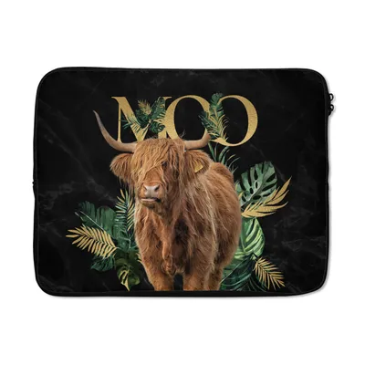 Produktbild von MuchoWow® Laptop Hülle 15 Zoll Schottische Highlander - Pflanzen - Luxus Laptoptasche - Laptoptasche - Sleeve - Rundum-Schutz
