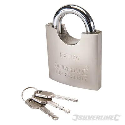 Zdjęcie produktu dla Silverline 260329 Kłódka z zabezpieczoną szeklą