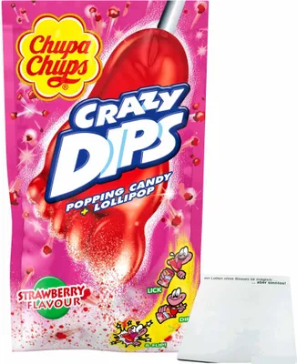 Produktbild von Chupa Chups Lutscher Crazy Dips Erdbeer (1Stk) + usy Block
