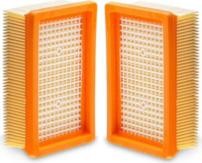 Immagine prodotto di 2x filtro piatto pieghettato per Kärcher WD4 WD5 WD6 - Filtro di ricambio per aspirapolvere a umido e a secco, lavabile, durevole, filtrazione efficace della polvere in officina, garage, casa - Filtro per aspirapolvere filtro hoover