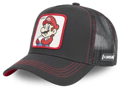 Produktbild von CAPSLAB Trucker Cap - SUPER MARIO Black/Red