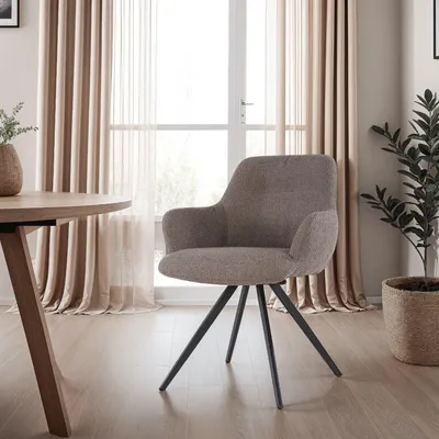 2er Set Stühle Doreen 61x83x65 cm Stoff Stahl Braun_Natur24