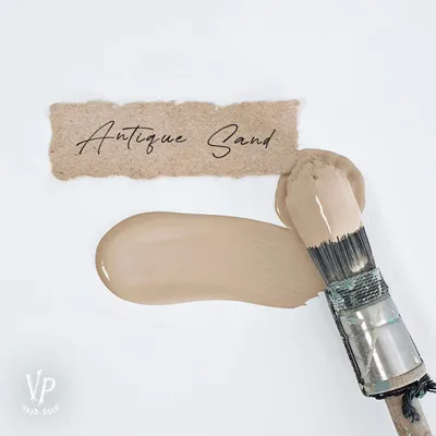 Produktbild von Mat Natural Vintage Paint Kreidefarbe – Möbelfarbe Matt | Wasserbasiert VOC-arm EN 71-3 EU Ecolabel | 65+ Farben | Shabby Chic & Vintage Look - 100 ml - Antique Sand