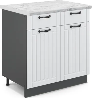 Obrázek produktu pro Spodní skříňka kuchyňské linky Vicco Fame-Line Bílý venkovský dům 80 cm , PD Mramor, Model 45822