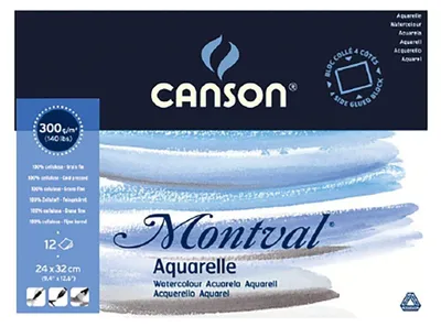 Produktbild von CANSON Aquarellblock "Montval" rundum geleimt 240 x 320 mm 12 Blatt