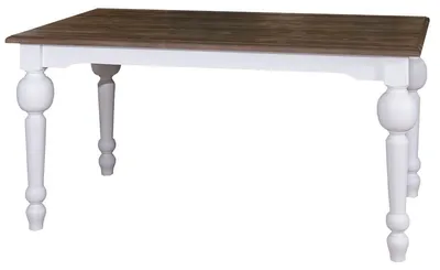 Obrázok produktu pre Casa Padrino jedálenský stôl biely / tmavohnedý 160 x 90 x v. 78 cm - Nábytok vo vidieckom štýle