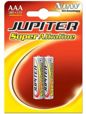 Productafbeelding van Jupiter batterij ALC, LR03, blisterverpakking, 2 stuks, (318993), zwart, voorraad