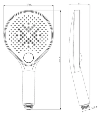 Produktbild von Handbrause HB153R - ABS - rund - Anti-Kalk - 3 Strahlarten, Farbe:Chrom / Schwarz matt