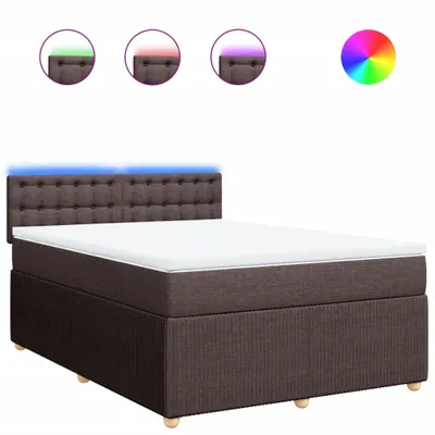 Produktbild von Boxspringbett mit Matratze Dunkelbraun 160x200 cm Stoff