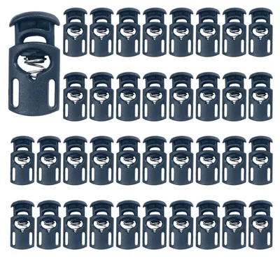 Nylon Kordelstopper, 50 Stück, Feder, Dunkelblau, für Kordelzug