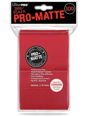 Produktbild von Ultra Pro Professionelle Matte Kartenhüllen 100 Beutelchen Rot Rot One Size