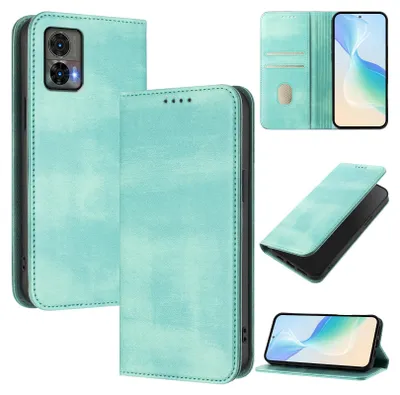 Immagine prodotto di Custodia per Motorola Edge 30 Neo, custodia in pelle vintage con protezione RFID, slot per schede, supporto Turchese