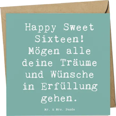 Produktbild von Mr. & Mrs. Panda Grußkarte Spruch 16. Geburtstag - Meeresbrise - Geschenk, unvergesslich, Geburtstagsspruch, anlasskarte, Alter, Geburtstagsgeschenk, doppelkarte, Magie