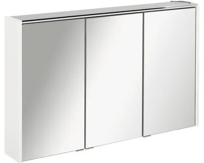 Zdjęcie produktu dla Szafka łazienkowa z lustrem FACKELMANN LED DENVER / Szafka łazienkowa z cichymi zawiasami / Wymiary (szer. x wys. x gł.): ok. 110 x 68,5 x 16 cm / Wysokiej jakości szafka z lustrem i oświetleniem do łazienki / Korpus: biały