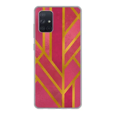 Produktbild von MuchoWow® Handyhülle Schutzhülle Hülle für Samsung Galaxy A51 5G Gold - Rosa - Geometrisch Silikon Softcase Handy Hülle - Abbildung