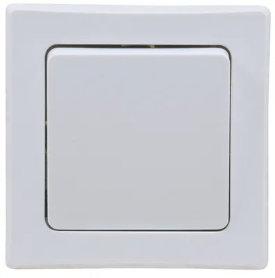 Immagine prodotto di Pulsante ChiliTec DELPHI 250V AC / 10A, con cornice, da incasso, bianco