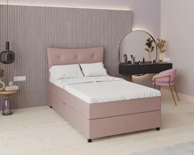 Produktbild von Boxspringbett, 100cm x 200cm, Grau, mit Bettkasten, Matratze und Topper, Einzelbett, NEVADA, Panda Möbel