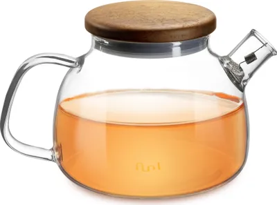 Zdjęcie produktu dla Imbryk szklany Impolio | szkło borokrzemowe 580 ml | filtr ze stali nierdzewnej | drewniana pokrywka | uchwyt odporny na ciepło | elegancki design | herbata, herbata kwiatowa i sok