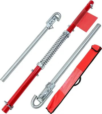 Image de Barre de remorquage - Barre de traction - Capacité de traction de 3 t - Amortisseur à ressort - Longueur 185 cm - Pour voitures, monospaces, camions, SUV - Rouge