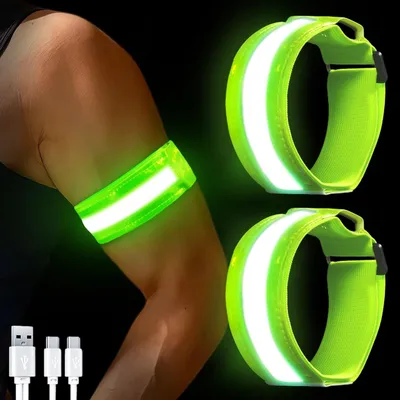 Productafbeelding van Led armband oplaadbaar - Set van 2 - Groen
