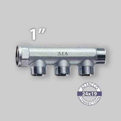 Imagen del producto de Colector Lineal Macho/Hembra De 1 Pulgada, Cromado, Marca Far, 4 Vías, 24X19