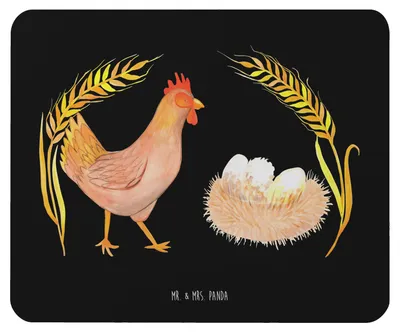 Produktbild von Mr. & Mrs. Panda Mouse Pad Huhn Stolz - Schwarz - Geschenk, Hof, Spruch, Motivation, Bauernhof, computer mauspad, Mousepad, Eier, pc, Hahn, Landwirtin