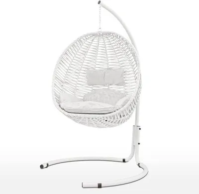 Produktbild von Famanu Hängesessel Cocoon mit Stahlrahmen und Kissen - Weiß