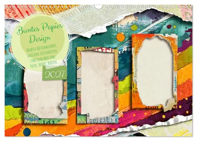 Produktbild von Buntes Papier Design (Wandkalender 2027 DIN A3 quer), CALVENDO Monatskalender