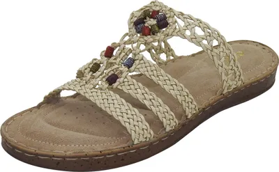 Produktbild von Damen Pantolette airsoft Sandale gepolstert Sandalette Sommer Schuhe Ledersohle, Schuhgröße:EUR 36