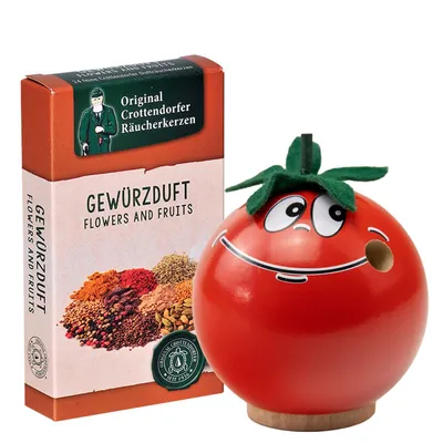 Produktbild von Tomate - Freche Früchtchen (7cm) Räuchermann von Seiffener Volkskunst