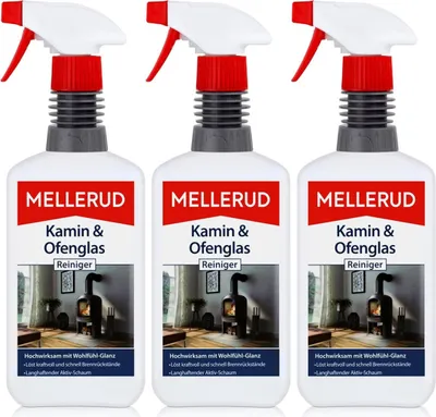 Produktbild von 3x Mellerud Kamin und Ofenglas Reiniger Sprühflasche 500 ml